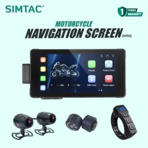 Simtac M10DT Motorcycle GPS CarPlay Android Auto TPMS